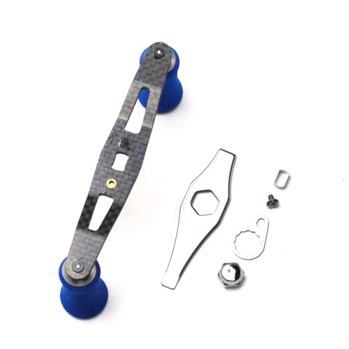 Mr. Z 95mm Carbon Fiber Baitcasting Reel Handle Compatible for Abu Garcia Shimano Daiwa Light Weight Low Profile Casting Reel - color: CAMO Blue, size: Right-handed