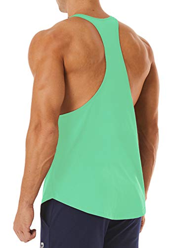 Men's Workout Quick Dry Soft Gym Bodybuilding Stringer Tank Tops - color: Mint Green, size: Small