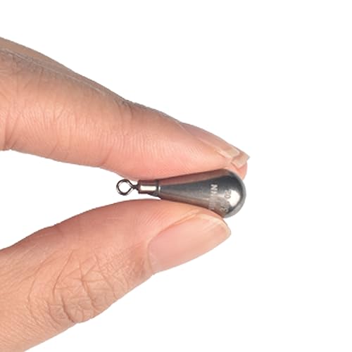 10 Pack Tungsten Free Rig Weights, Tear Drop Fishing Sinkers with Round Eye for Finesse Bass Fishing - color: Plain(Natural), size: 3/64oz - 10 Pack