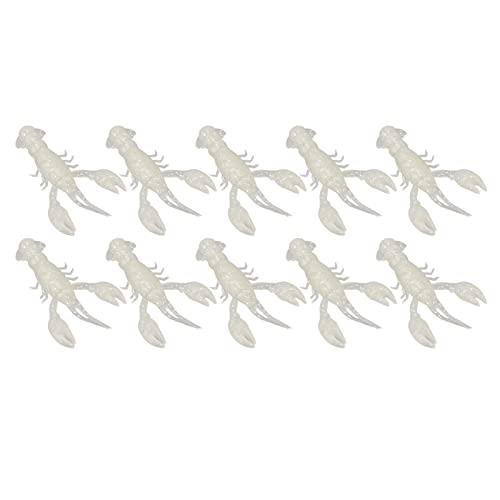 Pongnas 10-Pack Soft Fishing Lure Crawdad Bait Green Shrimp for Bass Fishing - PVC Design - color: Luminous