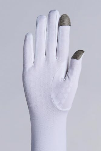Coolibar Long Full Finger UV Sun Gloves - UPF 50+ Sun Protection - Culebra - color: White, size: Medium
