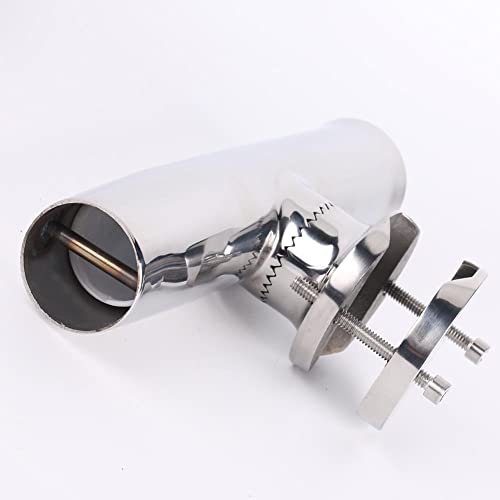 2PCS Stainless Tournament Style Clamp on Fishing Rod Holder for Rails 1-1/4" to 2"
