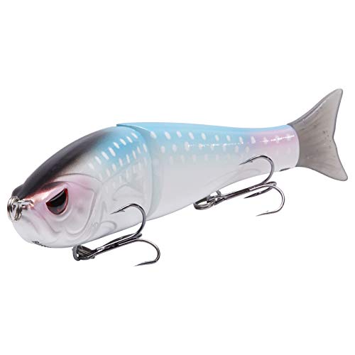 Bassdash SwimShad Glide Baits Jointed Swimbait Bass Pike Salmon Trout Muskie Fishing Lure - color: Scales, size: 4.5in/0.65oz