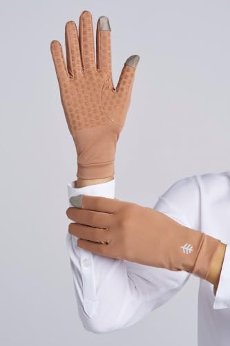 Coolibar Full Finger UV Sun Gloves - UPF 50+ Sun Protection - Gannett - color: Antique Tea, size: Small