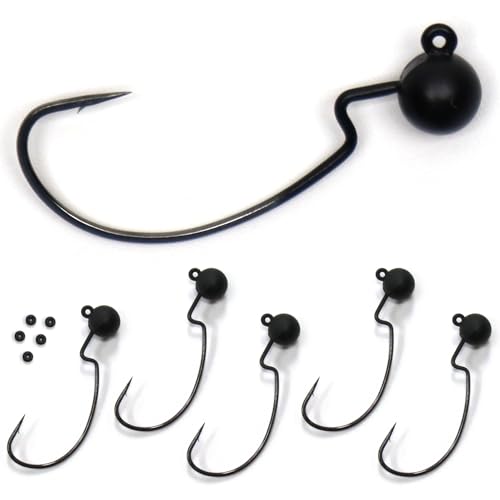 Harmony Fishing - Tungsten Offset Weedless Ned Rig Jigheads (5 Pack) - size: 1/32oz (5 Pack)