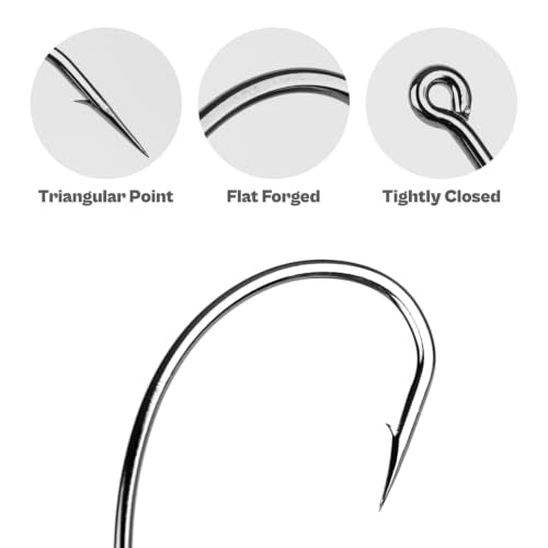 OJY&DOIIIY Offset EWG Worm Fishing Hook, Dual Anti-Slip Bait Keeper System Wide Gap Texas Rig Hook for Soft Plastic Baits 40/30-Pack 1/0 2/0 3/0 4/0 5/0 - size: 5/0 - 30Pack