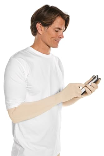 Coolibar Long Full Finger UV Sun Gloves - UPF 50+ Sun Protection - Culebra - color: Beige, size: X-Small