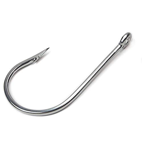 Saltwater Tuna Hooks– Stainless Steel Forged Ringed Extra Strong Big Game Fishing Hook for Giant Shark Salmon, Size 2/0-13/0 - size: 10/0#-5pcs