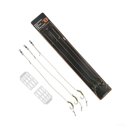 Pre-Tied Carp Hair Rigs Featuring Curved Barb Hooks, Stainless Steel Construction for Floating Baits, Complete with Rig Stops and Swivels(3pack#8) - color: 3pack#8