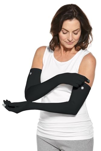 Coolibar Long Full Finger UV Sun Gloves - UPF 50+ Sun Protection - Culebra - color: Black, size: Large