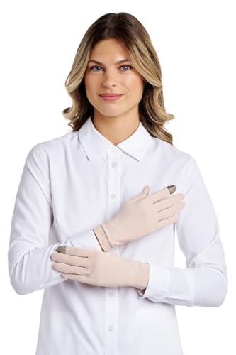 Coolibar Full Finger UV Sun Gloves - UPF 50+ Sun Protection - Gannett - color: Beige, size: X-Large