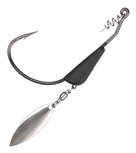 Reaction Tackle Tungsten Bladed Underspin Swimbait Hooks, Weighted Weedless Jig Heads for Bass, Pike, and Musky, Freshwater and Saltwater Fishing (3-Pack) - size: 1/2 Oz - 7/0 Hook