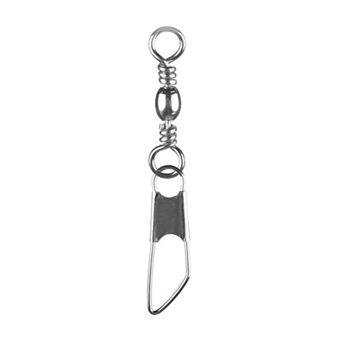 30pcs Eight-Character Fishing Rolling Swivels Fishing Hook Connector Tackle Fishing Rolling Rings (Silver Size 4) - size: 16