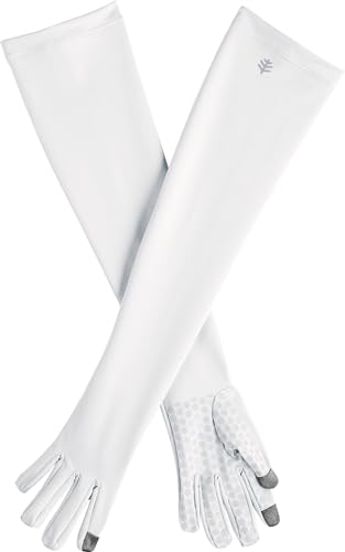 Coolibar Long Full Finger UV Sun Gloves - UPF 50+ Sun Protection - Culebra - color: White, size: X-Small