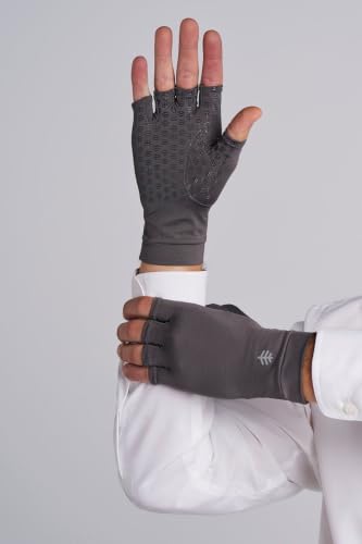 Coolibar Fingerless UV Sun Gloves - UPF 50+ Sun Protection - Ouray - color: Charcoal, size: Medium