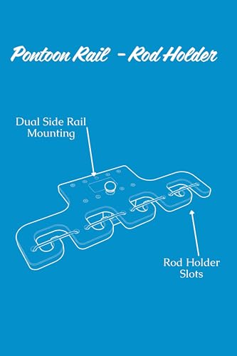Pontoon Boat Fishing 4-Rod-Holder – No-Tool Rail Mount | USA Made | Deep Blue Outdoors - color: White