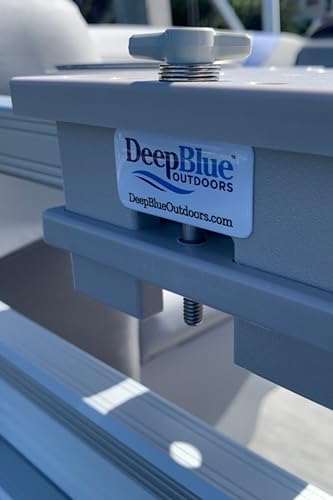 Pontoon Boat Fishing 4-Rod-Holder – No-Tool Rail Mount | USA Made | Deep Blue Outdoors - color: Gray