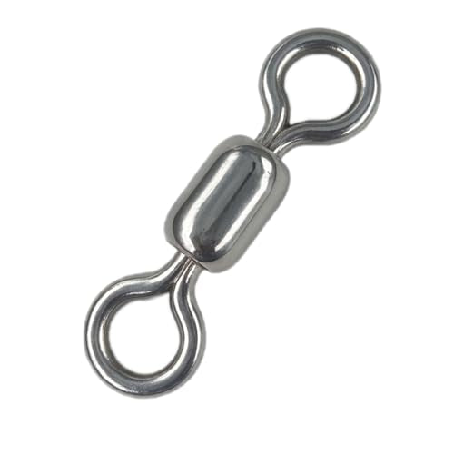 100 pcs Fishing Swivels, 100% 304 Stainless Steel Barrel Swivel Corrosion Resistance Power Crane Swivels Saltwater and Freshwater Fishing Line Lure Leader Connector - size: 3# 0.79"/240LB