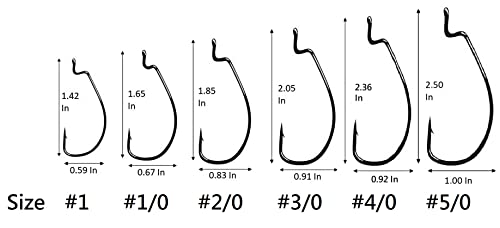Angler's Grotto EWG Offset Shank Worm Hook | 15/25 Count Per Pack | Freshwater Saltwater Fishing Hooks | High Carbon Steel Extra Strength | Size #1#1/0#2/0#3/0#4/0#5/0 - size: Size #4/0, 25 Count