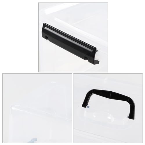 4-Pack 17.5 Quart Plastic Latch Storage Box, Storage Bin with Lids, Clear - size: Large