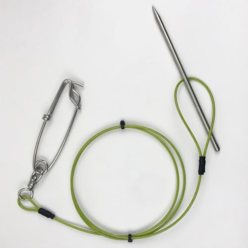 COOLHOOD Stringer Fish Holder for Diving Quick Handspear Fish Needle Hook Stringer with Clip Stainless Steel - color: 100cm