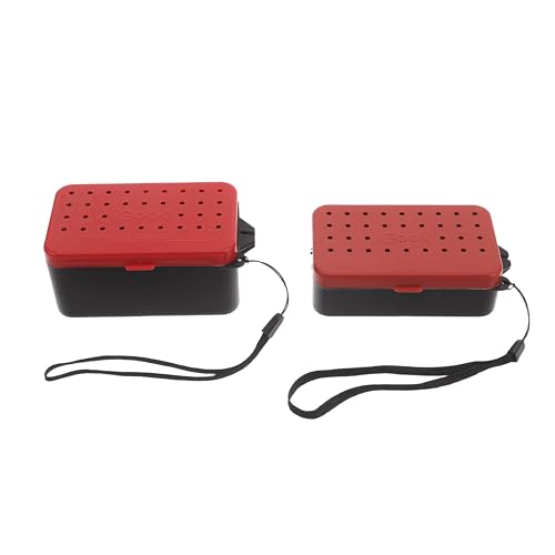 2pcs Live Bait Storage Box Double-Layer Breathable Plastic Worm Bait Holder Portable Fishing Accessories Suitable for Outdoor Anglers