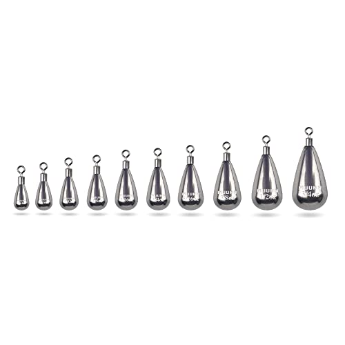 10 Pack Tungsten Free Rig Weights, Tear Drop Fishing Sinkers with Round Eye for Finesse Bass Fishing - color: Plain(Natural), size: 3/64oz - 10 Pack