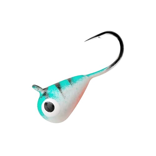 10 Pieces 3.0-6.0mm Teardrop Tungsten Ice Jig - color: TG03 Turquoise Pink Tiger Glow, size: TIJ02 4MM 10PCS