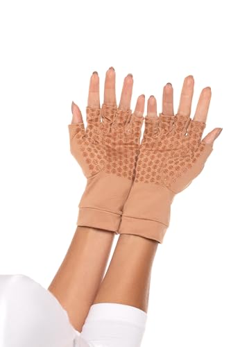 Coolibar Fingerless UV Sun Gloves - UPF 50+ Sun Protection - Ouray - color: Antique Tea, size: X-Small
