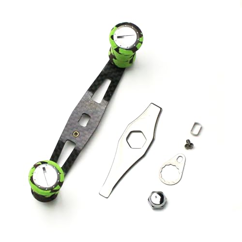 Mr. Z 95mm Carbon Fiber Baitcasting Reel Handle Compatible for Abu Garcia Shimano Daiwa Light Weight Low Profile Casting Reel - color: Camo Green, size: Right-handed