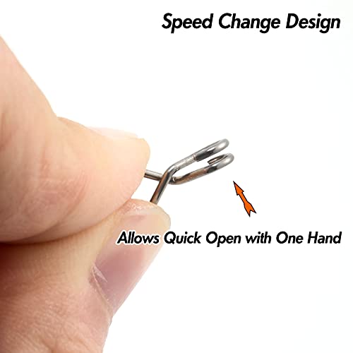 Dr.Fish 20 Pack Fishing Speed Clips with Barrel Swivel, Stainless Steel Lure Quick Clips Snap Swivels Freshwater - size: #10-31LB