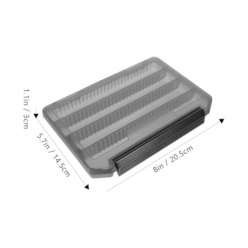 CHILDWEET Compact Multi-Grid Fishing Tackle Box Gray Portable Fishing Tool Organizer with Bait Storage and Kayak Use