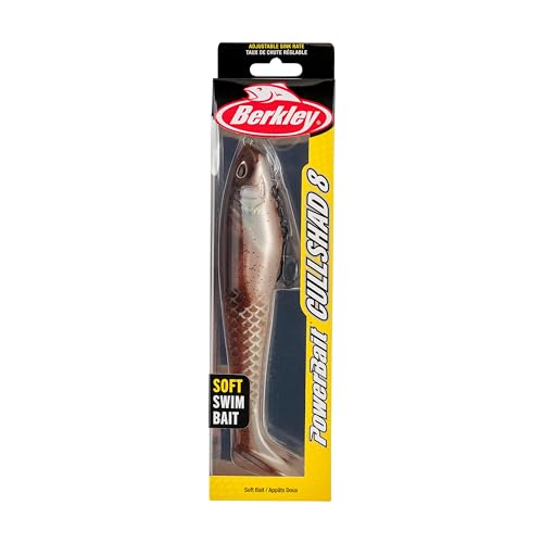 Berkley PowerBait CullShad Fishing Soft Bait - color: Green Pumpkin Pearl White, size: 8 in (2.75 oz)