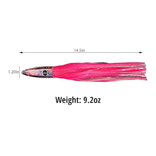 High Speed Wahoo Lures - Wahoo Clippers - color: Green, size: Rigged with Trolling Weight