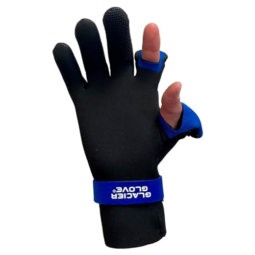 Glacier Glove Unisex Pro Angler Waterproof Neoprene Slit Finger Glove | Flexible, Fleece Lined, Touchscreen, Winter Fishing, Hunting, Outdoor Protective Handwear - size: Medium