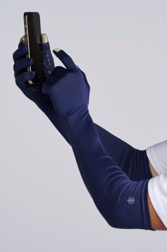 Coolibar Long Full Finger UV Sun Gloves - UPF 50+ Sun Protection - Culebra - color: Navy, size: Large