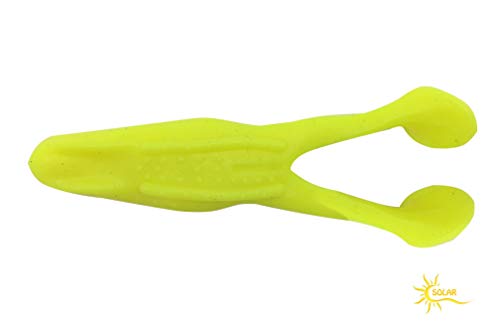 Paddle Toad Frog Soft Plastic 1/2oz 4.13" Fishing Lure - Pack of 3 - color: NEON SOLAR