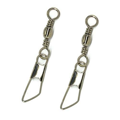 30pcs Eight-Character Fishing Rolling Swivels Fishing Hook Connector Tackle Fishing Rolling Rings (Silver Size 4) - size: 4