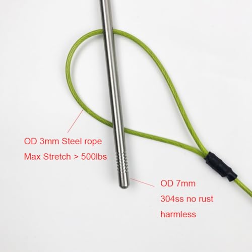 COOLHOOD Stringer Fish Holder for Diving Quick Handspear Fish Needle Hook Stringer with Clip Stainless Steel - color: 120cm
