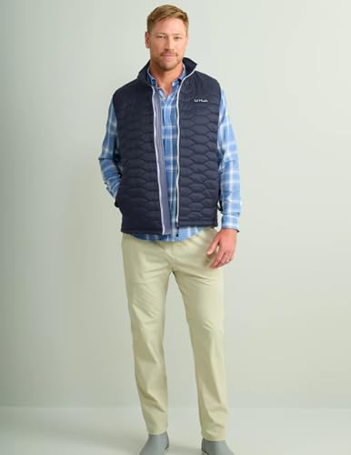 HUK - Men's Scale Vest, DWR Insulated Performance Fishing Vest - color: Naval Academy, size: Small