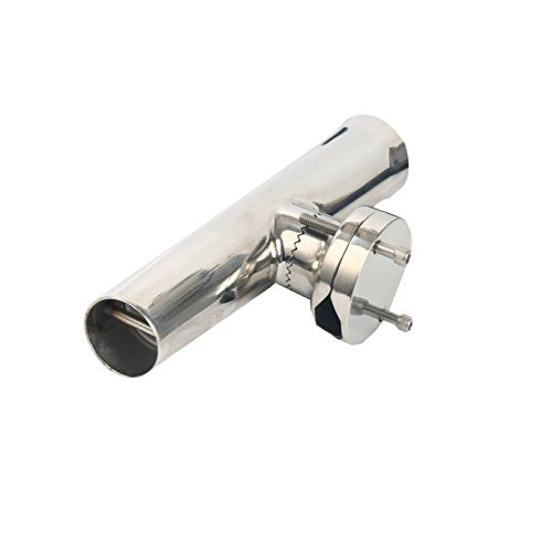 Amarine Made 2Pcs Fishing Rod Holder, Stainless Tournament Style Clamp on Rod Holder, Rail Mount Fishing Pole Holder for Rails 1-1/4" to 2"