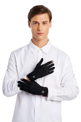 Coolibar Full Finger UV Sun Gloves - UPF 50+ Sun Protection - Gannett - color: Black, size: Medium