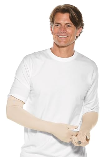 Coolibar Long Full Finger UV Sun Gloves - UPF 50+ Sun Protection - Culebra - color: Beige, size: Medium