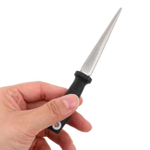 balacoo Multi-Functional Fishing Hook Sharpener with Adamas Half Round File, Portable Fish Hook File with Chain for Outdoor Use, Stable Performance Black Grinding Tool