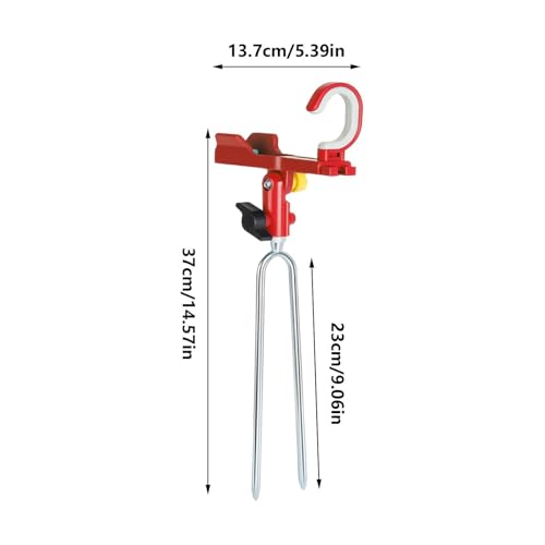 Fishing Rod Holder Angling Pole Mount Rack with Ground Spikes | Surf Fishing Rod Holder for Boat Shore Kayak Pontoon Dock Surf Beach - color: Red