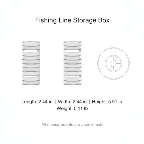 Fishing Line Storage Box, Multi-Axis Spool Organizer for Tackle Management, PP Plastic Container (1 PC) - size: 2.44 x 2.44 x 5.91 in