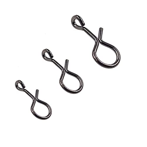 No-Knot Fast Snaps - Quick Change Connect Snap for Flies, Hooks & Lures - Black, Pack of 100 - size: Medium