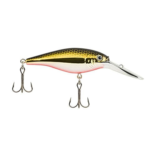 Berkley Flicker Shad Fishing Lure, Black Brass, 3/16 oz, 2in | 5cm Crankbaits, Size, Profile and Dive Depth Imitates Real Shad, Equipped with Fusion19 Hook - color: Black Brass, size: 2in - 3/16 oz