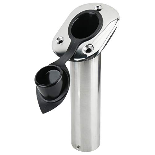 Amarine Made 4 Pack of Stainless Steel Rod Holders Rubber with Cap, Liner, Gasket (30 Degree Rod Holders)