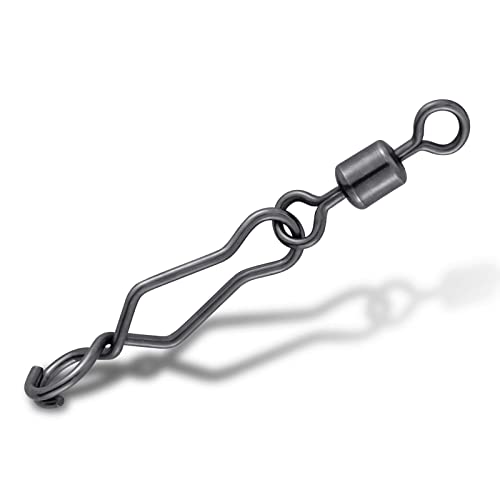 Dr.Fish 20 Pack Fishing Speed Clips with Barrel Swivel, Stainless Steel Lure Quick Clips Snap Swivels Freshwater - size: #2-95LB